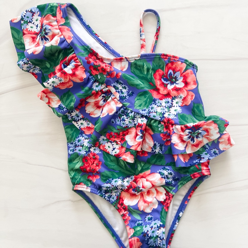 Janie & Jack Floral Ruffle Swimsuit